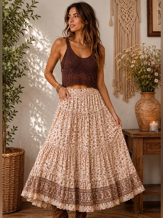 Aster Dresses & Skirts - Aster Crochet Knit Tank Earthy Boho Romantic Hippie Festival Top Witchy S